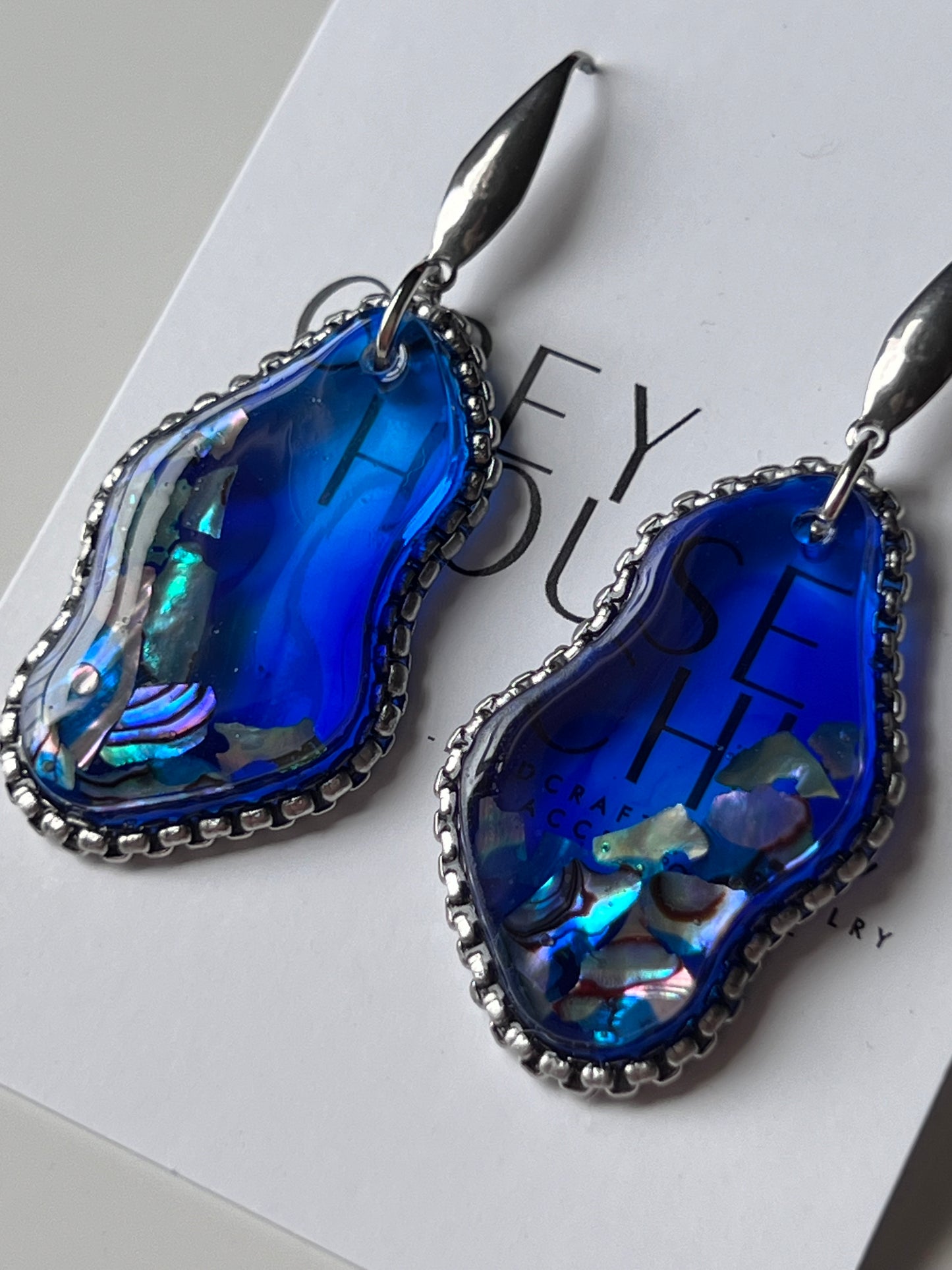 "Aurora" Dangle Earrings- Marine Blue