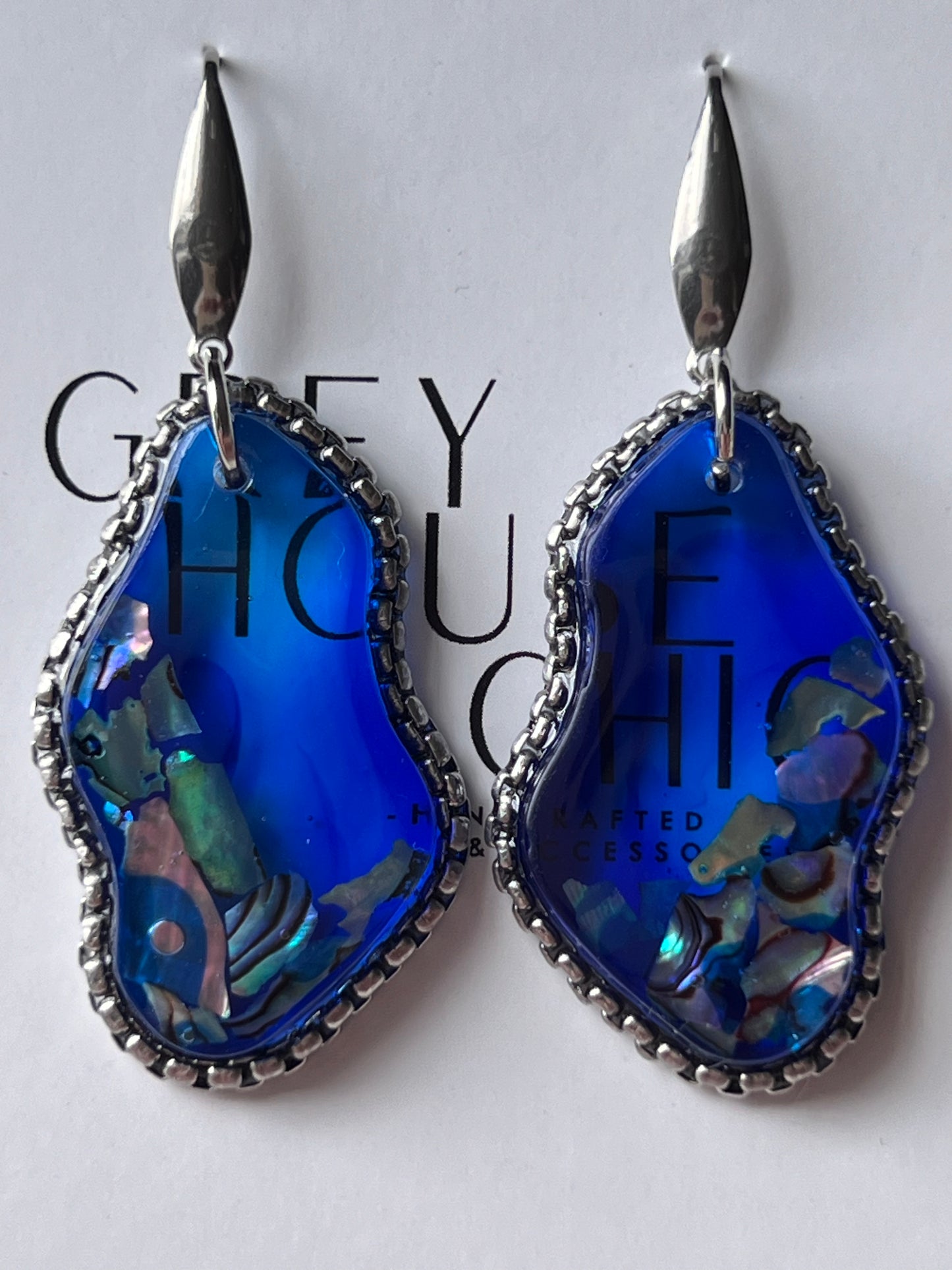 "Aurora" Dangle Earrings- Marine Blue