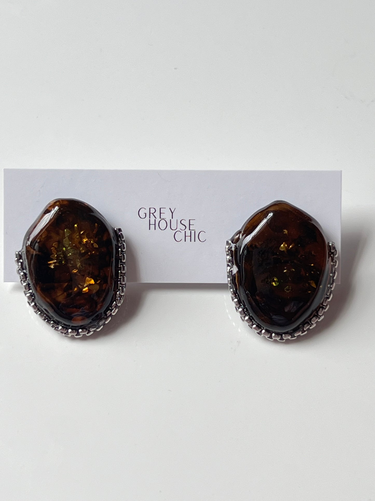 "ChloÉ" Stud Earrings- Amber