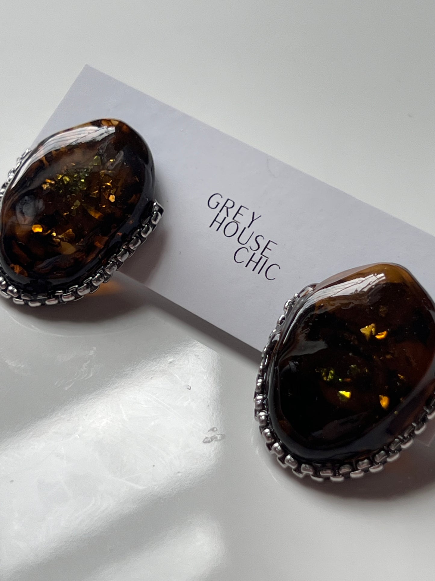 "ChloÉ" Stud Earrings- Amber