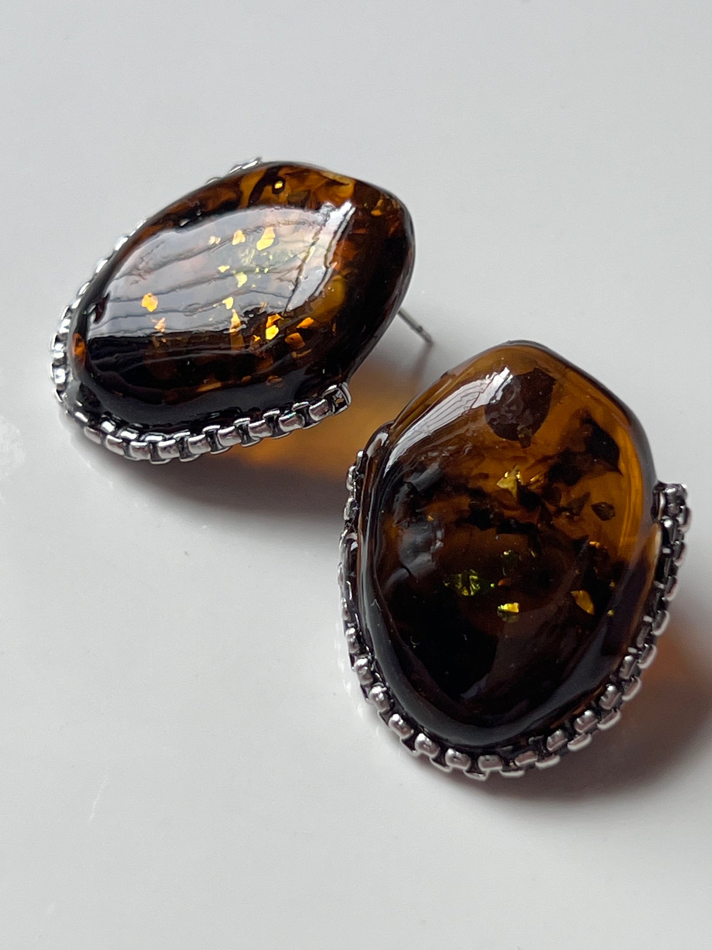 "ChloÉ" Stud Earrings- Amber