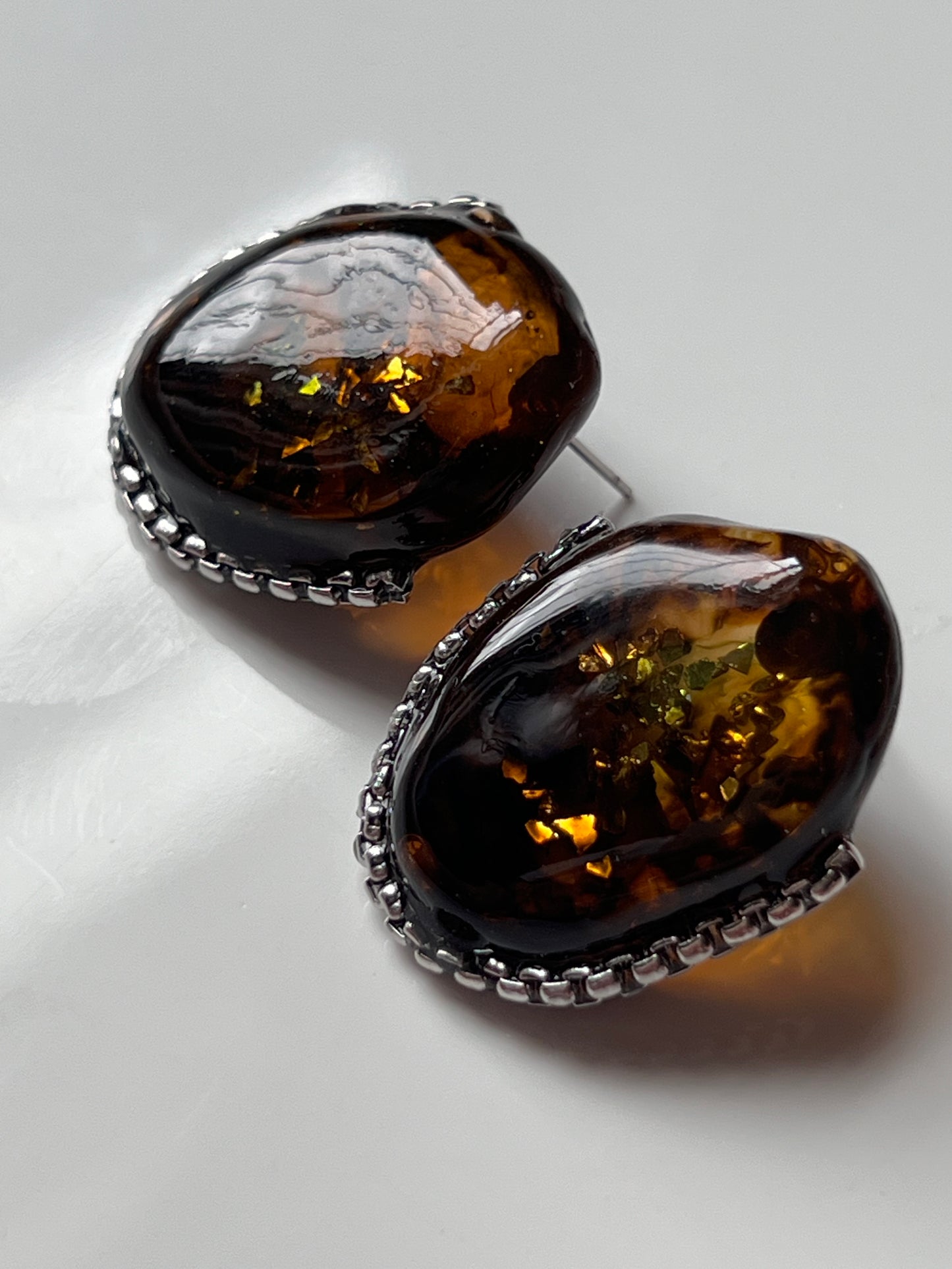 "ChloÉ" Stud Earrings- Amber