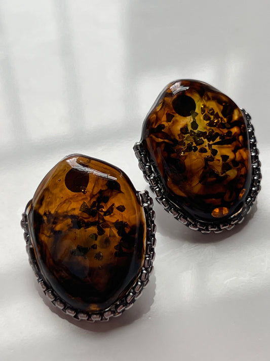 "ChloÉ" Stud Earrings- Amber