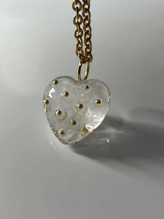 White Ice Heart Necklace