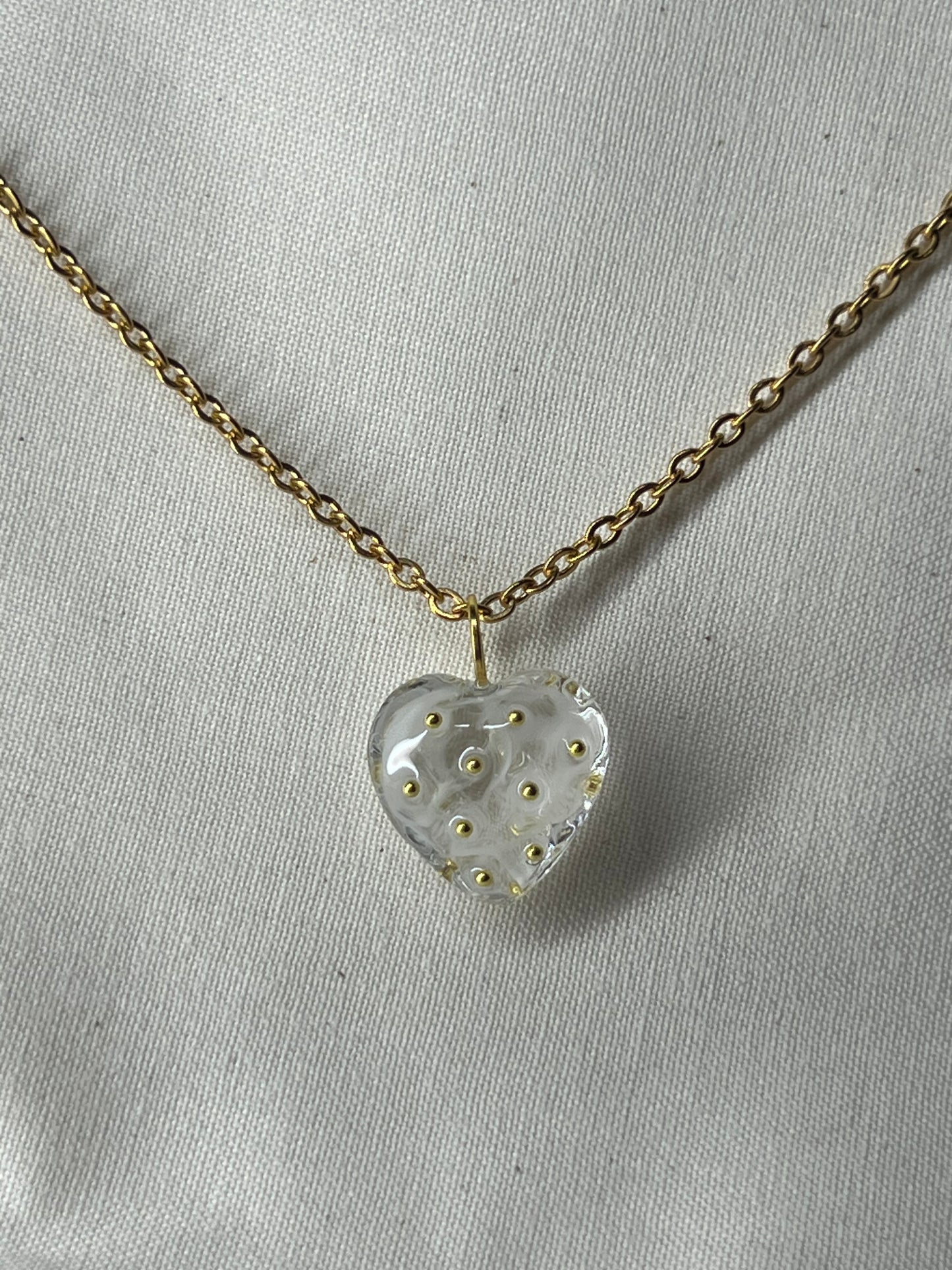 White Ice Heart Necklace