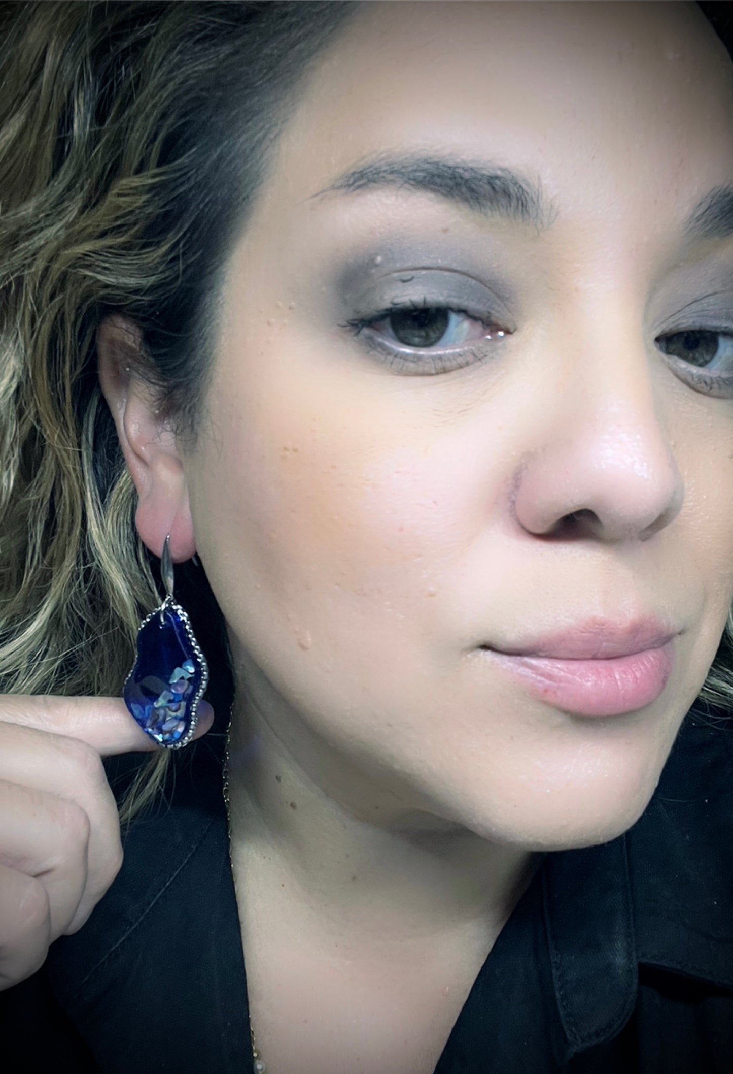 "Aurora" Dangle Earrings- Marine Blue