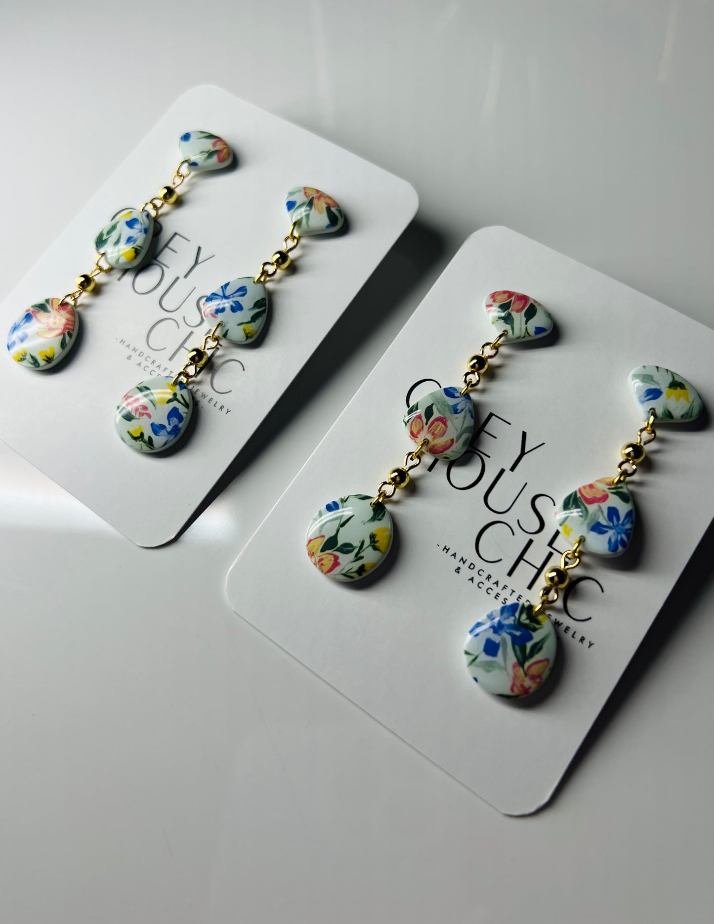 Hand Painted Floral Dangles