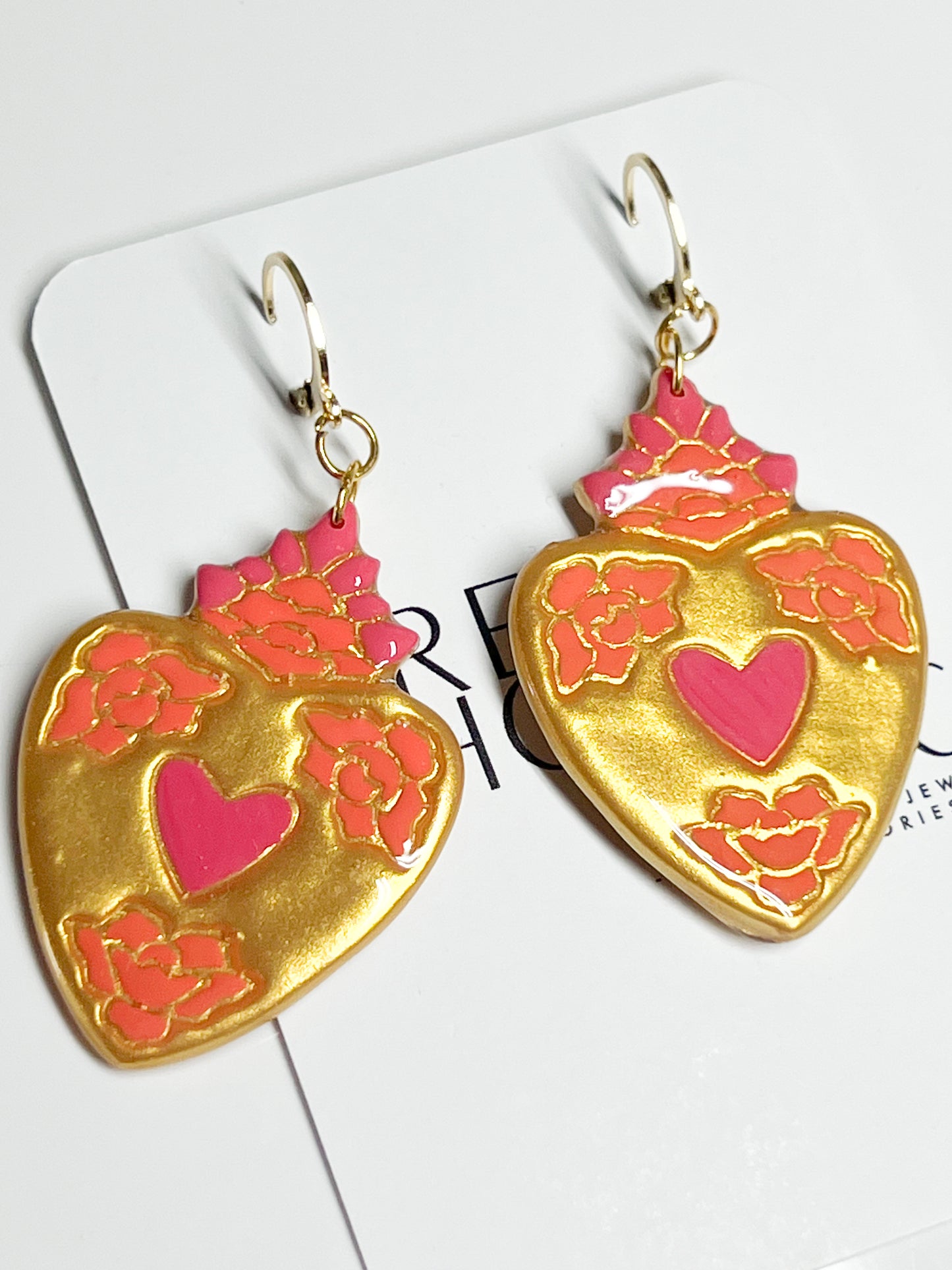 Sacred Heart Dangles Earrings