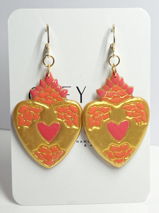 Sacred Heart Dangles Earrings